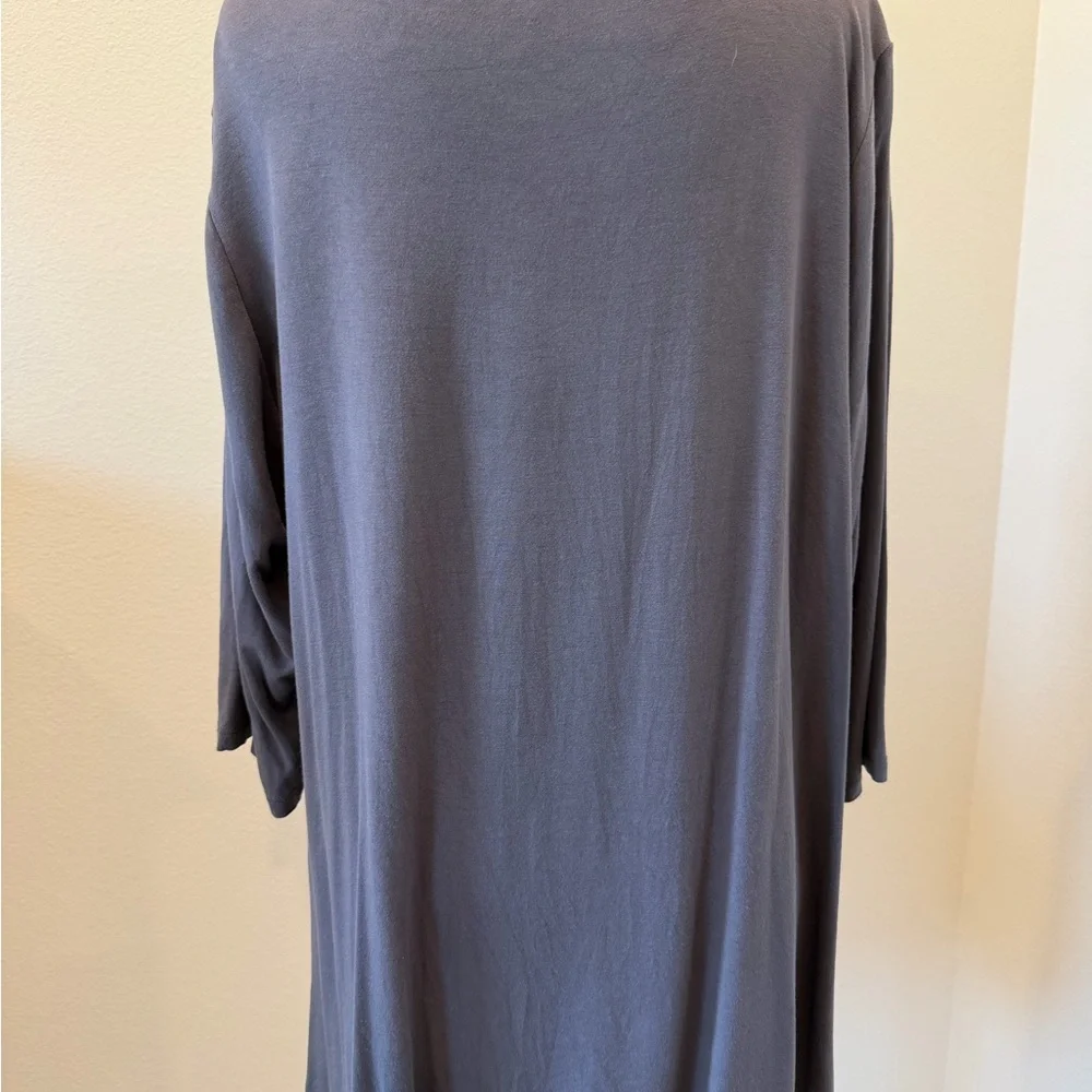 Edista New York City Gray 3/4 Sleeve Top- 1X - Picture 4 of 10